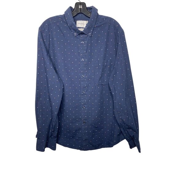 GOODFELLOW NORTHROP BLUE POPLIN BUTTON DOWN SHIRT SZ XL - Picture 1 of 3
